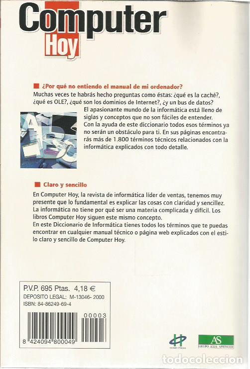 Libros de segunda mano: Diccionario de informatica Computer hoy - Varios autores - Foto 2