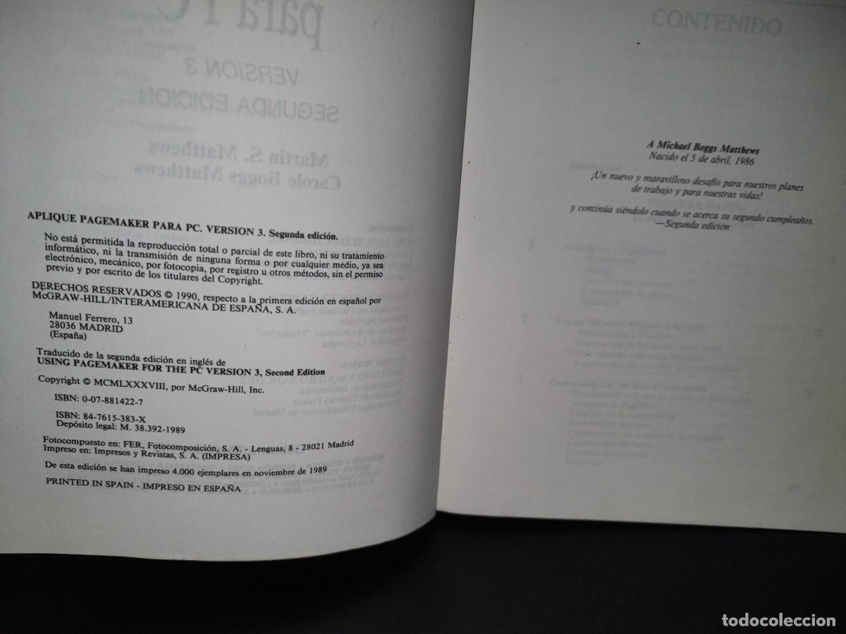Libros de segunda mano: 79- APLIQUE PAGE MAKER PARA PC - MARTIN S. MATTHEWS - Foto 4