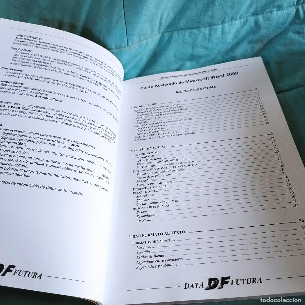 Libros de segunda mano: CURSO ACELERADO DE MICROSOFT WORD2000 / / CONS 605-B / DF - Foto 8