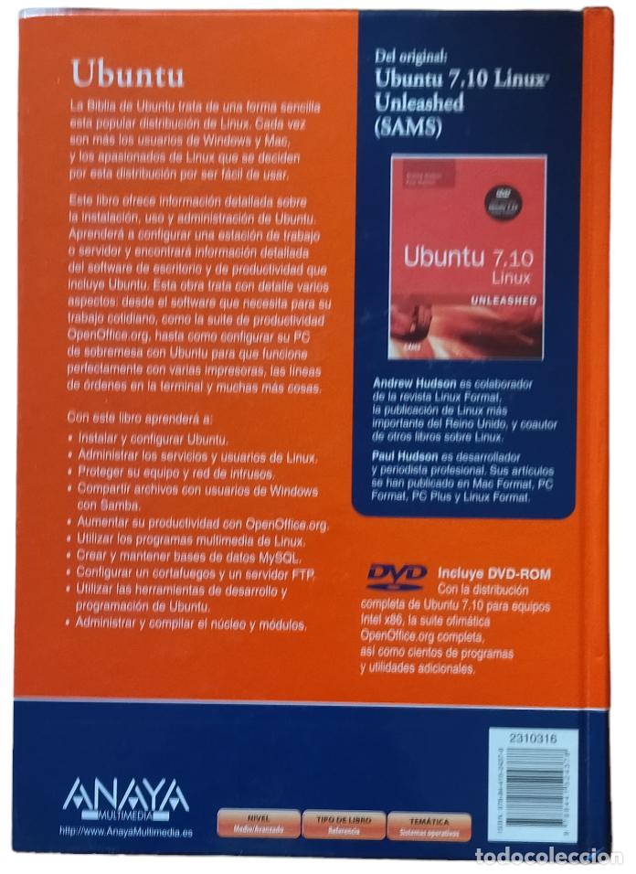Libros de segunda mano: LA BIBLIA DE UBUNTU / ANDREW HUDSON. CON CD. 2008. - Foto 2