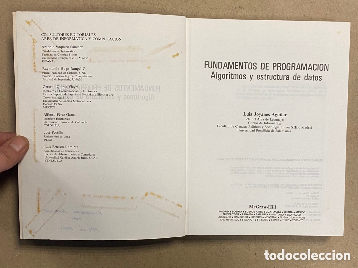 Libros de segunda mano: FUNDAMENTOS DE PROGRAMACI&Oacute;N (ALGORITMOS Y ESTRUCTURASDE DATOS). LUIS JOYANES AGUILAR - Foto 2