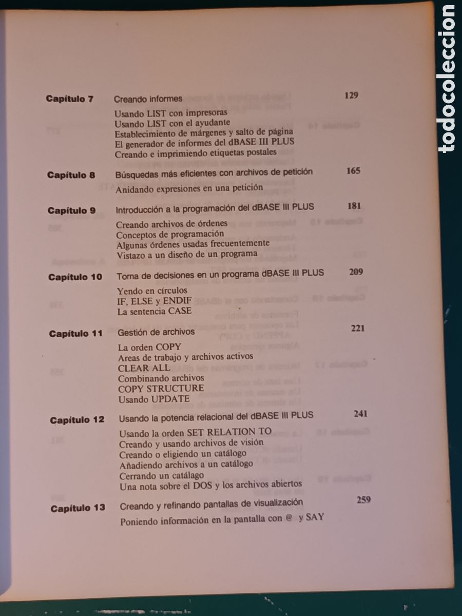 Libros de segunda mano: Aplique dBASE III Plus Edwar Jones Mc Graw Hill 1995 - Foto 7