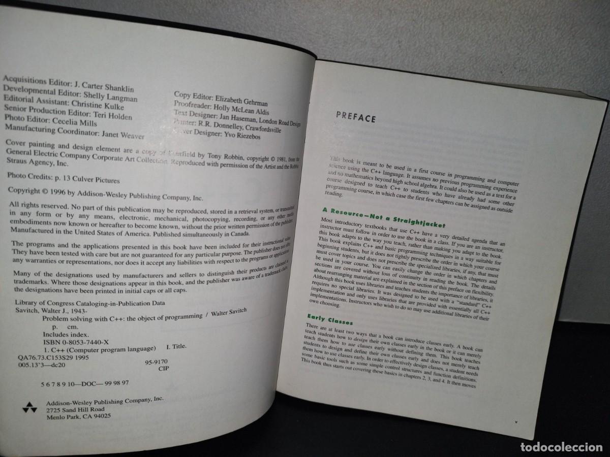 Libros de segunda mano: 82- PROBLEM SOLVING WITH C++ THE OBJECT OF PROGRAMMING - WALTER SAVITCH - 1996 - Foto 6