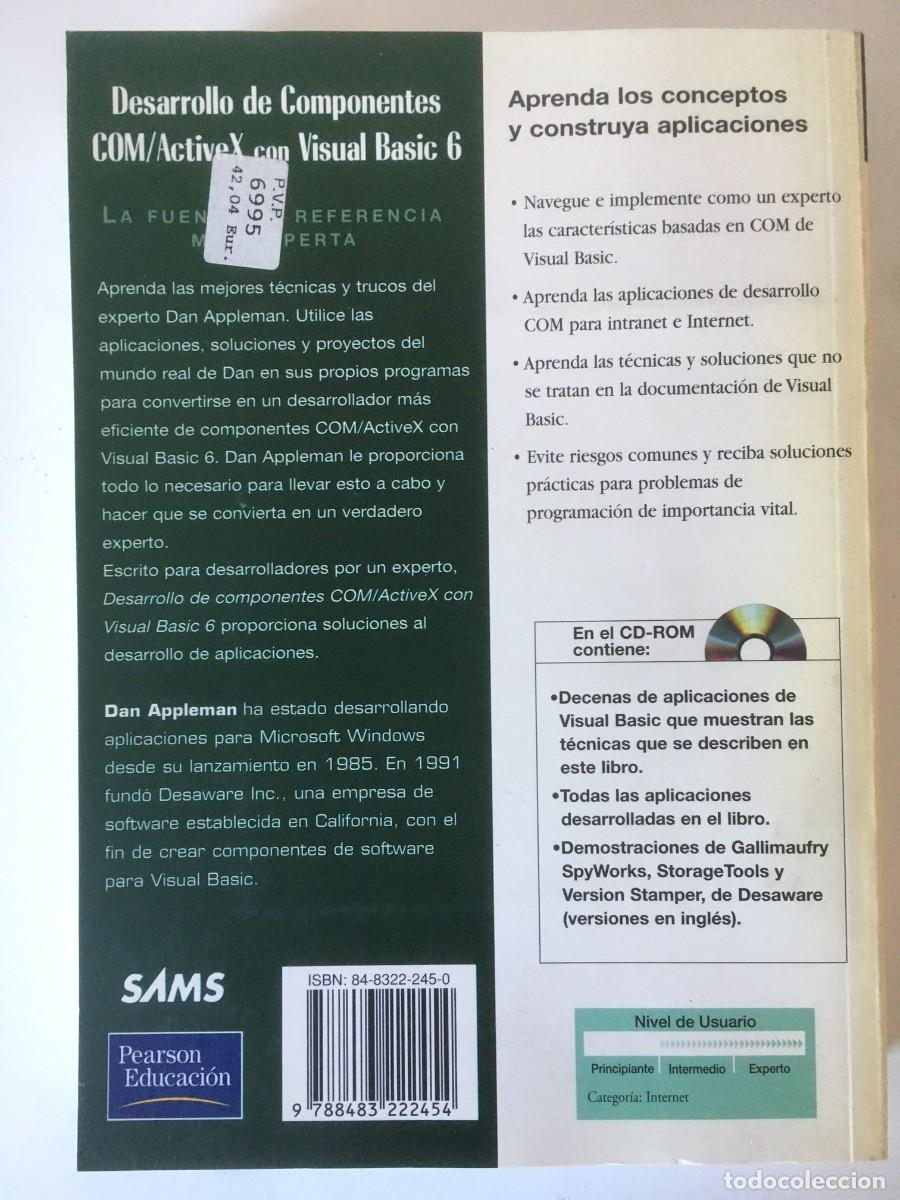 Libros de segunda mano: DESARROLLO DE COMPONENTES COM/ACTIVE X CON VISUAL BASIC 6.0 - DAN APPLEMAN - PRENTICE HALL. A&Ntilde;O 2000 - Foto 2
