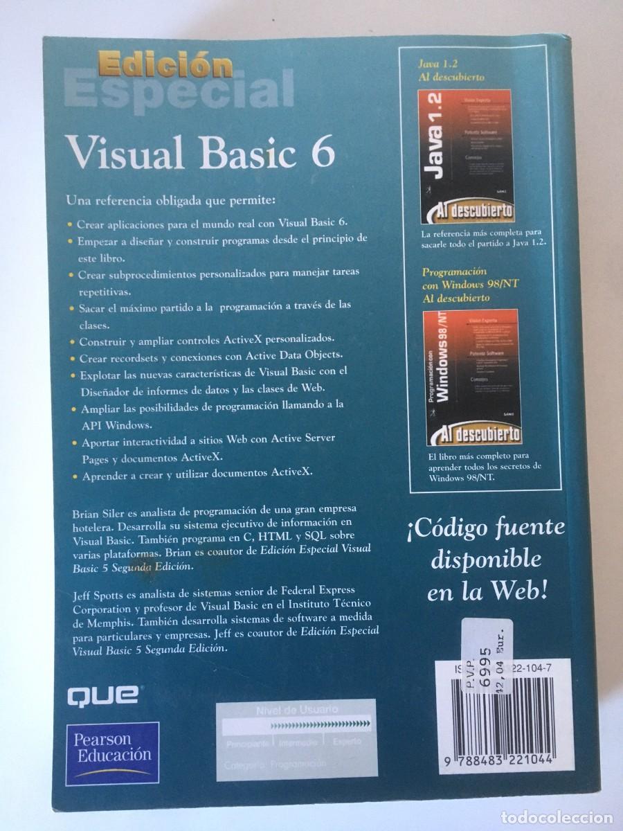 Libros de segunda mano: VISUAL BASIC 6.0 EDICI&Oacute;N ESPECIAL - BRIAN SILER & JEFF SPOTTS - PRENTICE HALL. A&Ntilde;O 2000 - Foto 2
