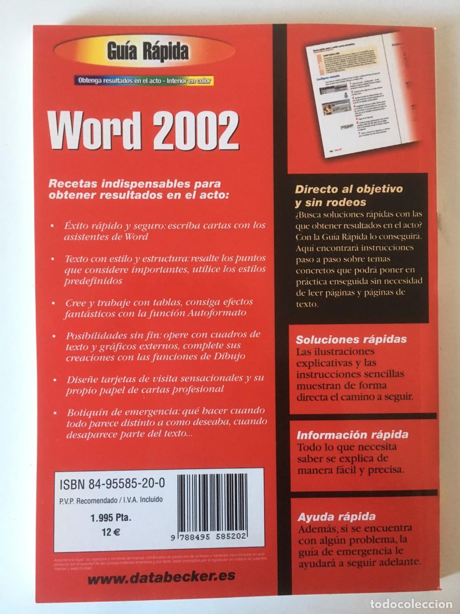 Libros de segunda mano: Gu&iacute;a r&aacute;pida World 2002 - Udo Bretschneider. Ed. Data Becker. A&ntilde;o 2001 - Foto 2