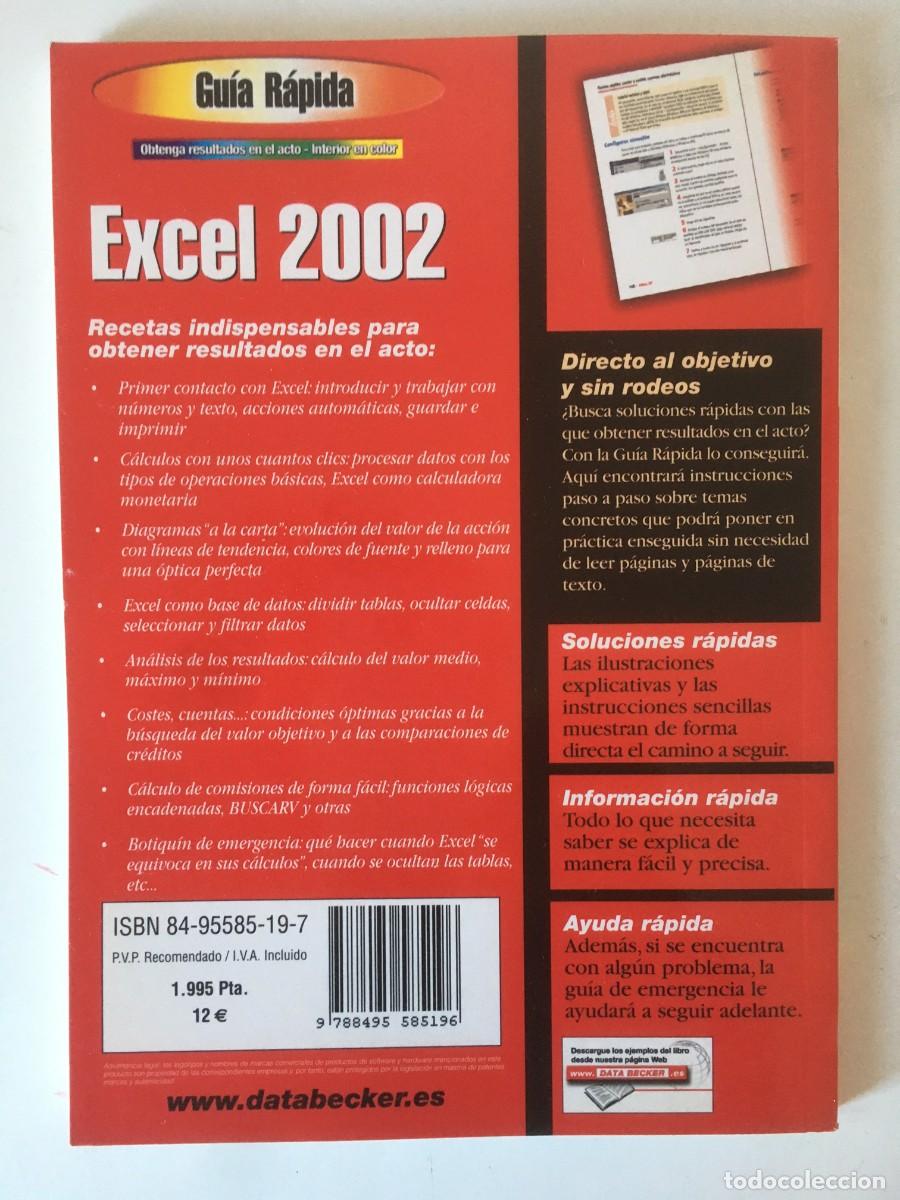 Libros de segunda mano: Gu&iacute;a r&aacute;pida Excel 2002 - Johann-Christian Hanke. Ed. Data Becker. A&ntilde;o 2001. - Foto 2