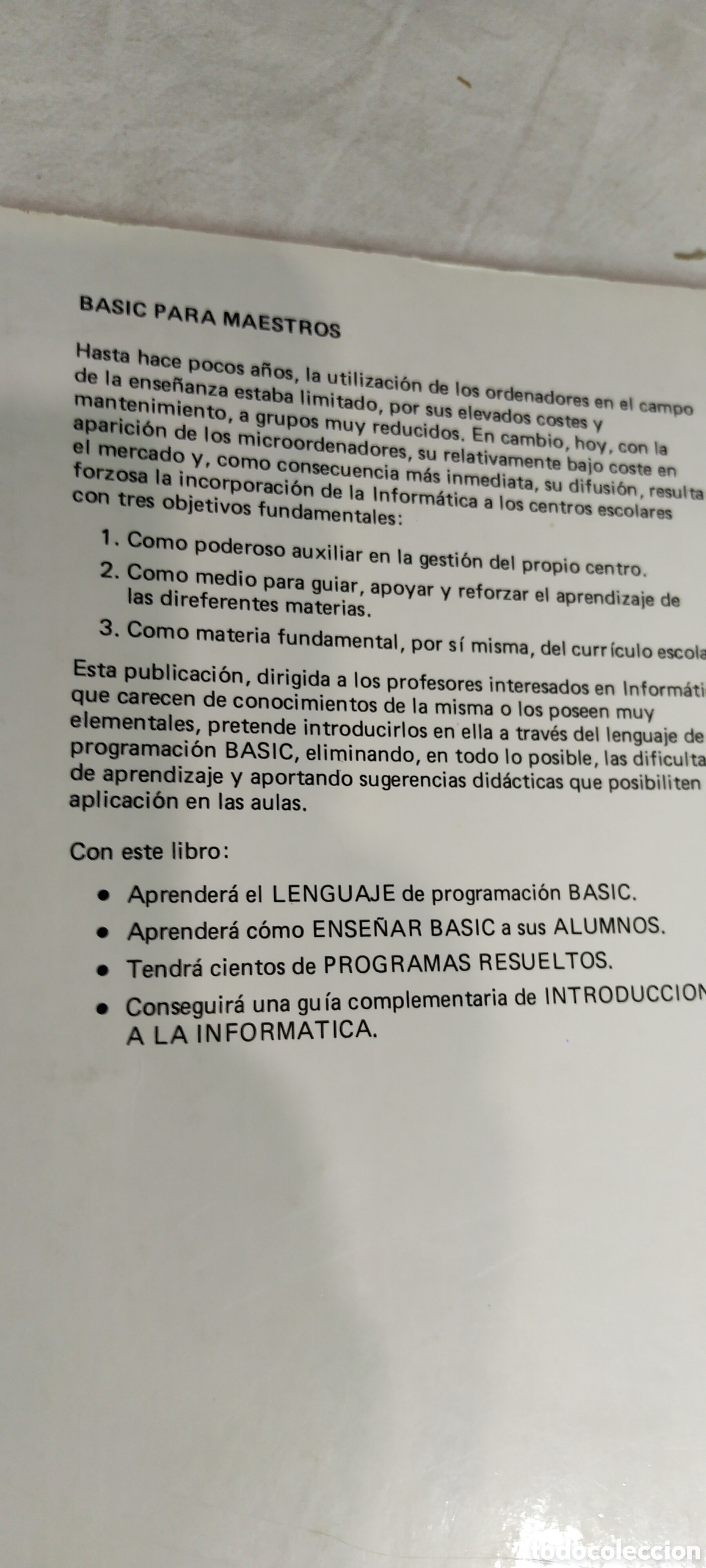 Libros de segunda mano: Basic para maestros. Curso de programaci&oacute;n BASIC. Did&aacute;ctica - Foto 3