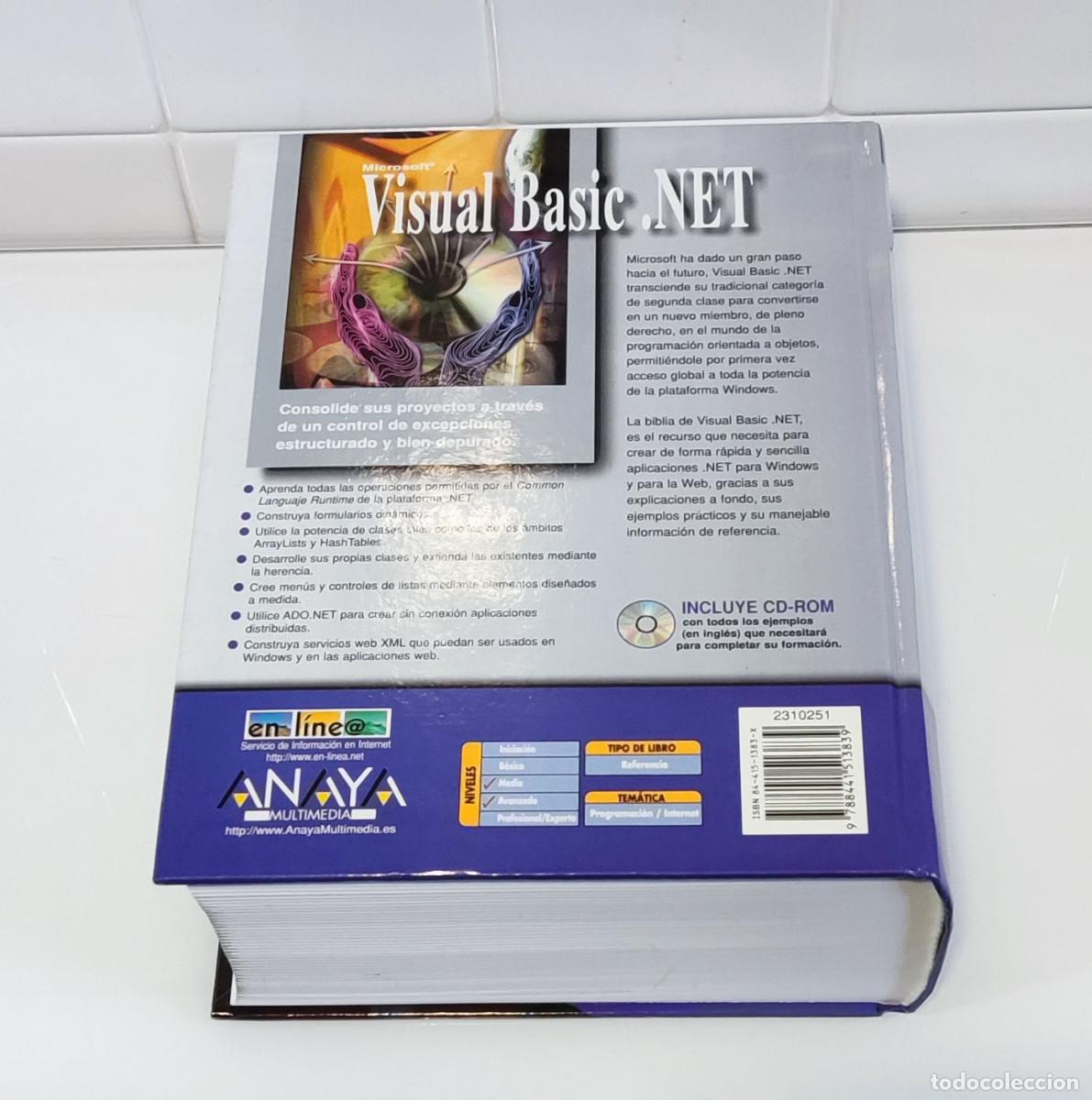 Libros de segunda mano: LIBRO VISUAL BASIC .NET c/ CD LA BIBLIA EDITORIAL ANAYA - Foto 2