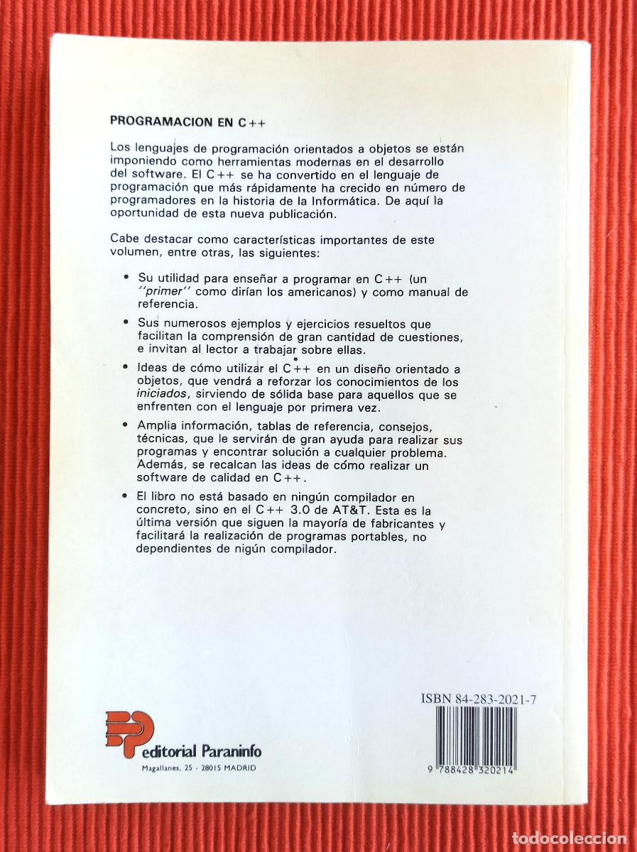 Libros de segunda mano: PROGRAMACION C++ - (EDITORIAL PARANINFO) ENRIQUE Y JOSE HERNANDEZ ORALLO - Foto 3