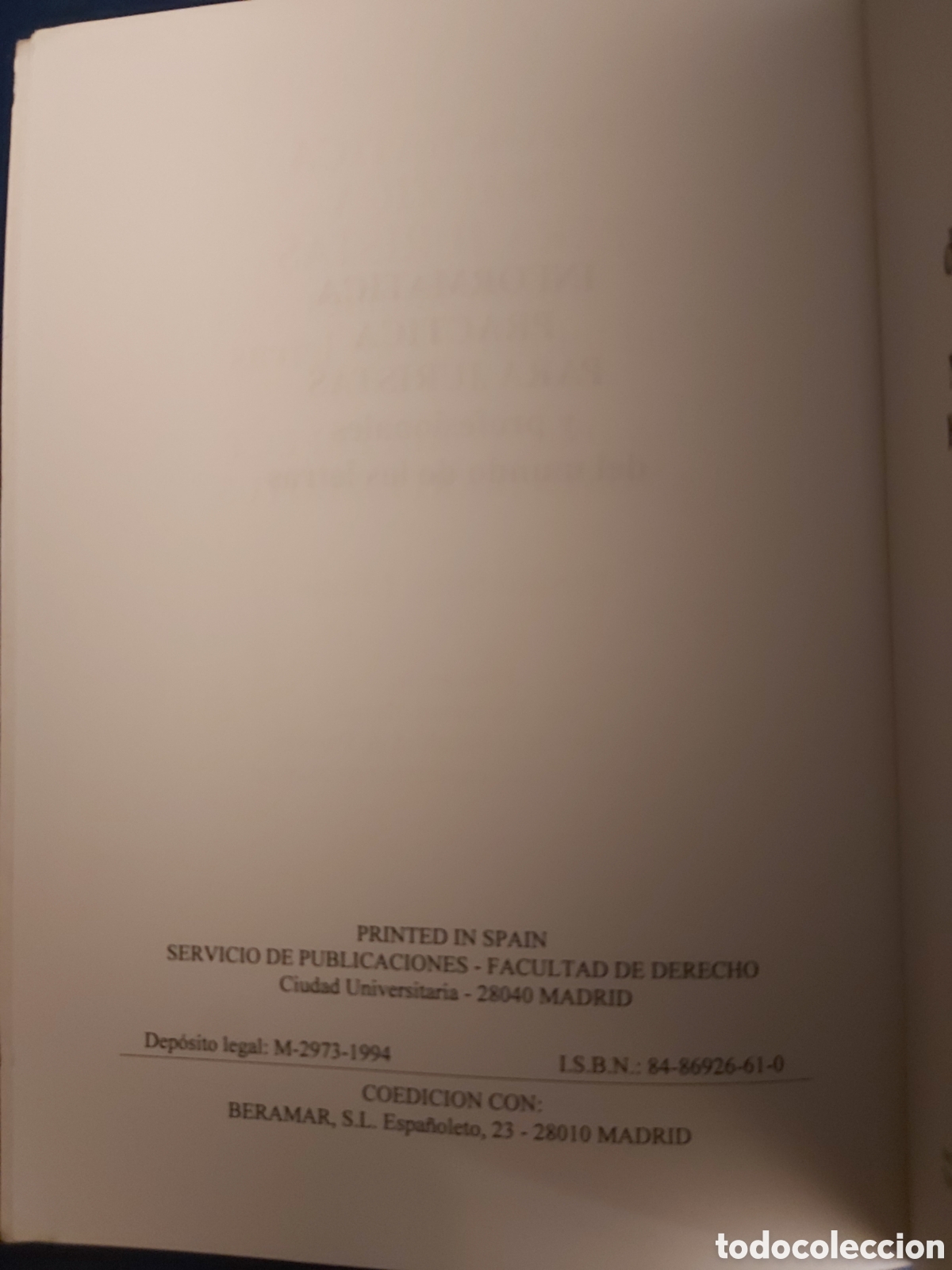 Libros de segunda mano: INFORMATICA PRACTICA PARA JURISTAS $ EMILIO SU&Ntilde;&Eacute; $ EDICIONES BERAMAR $ 1994 - Foto 3