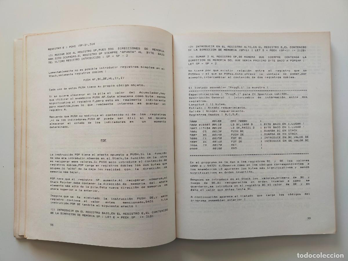 Libros de segunda mano: EL LIBRO DE CODIGO MAQUINA DEL SPECTRUM - Juan Martinez Velarde - Editorial PARANINFO 1984 - Foto 5