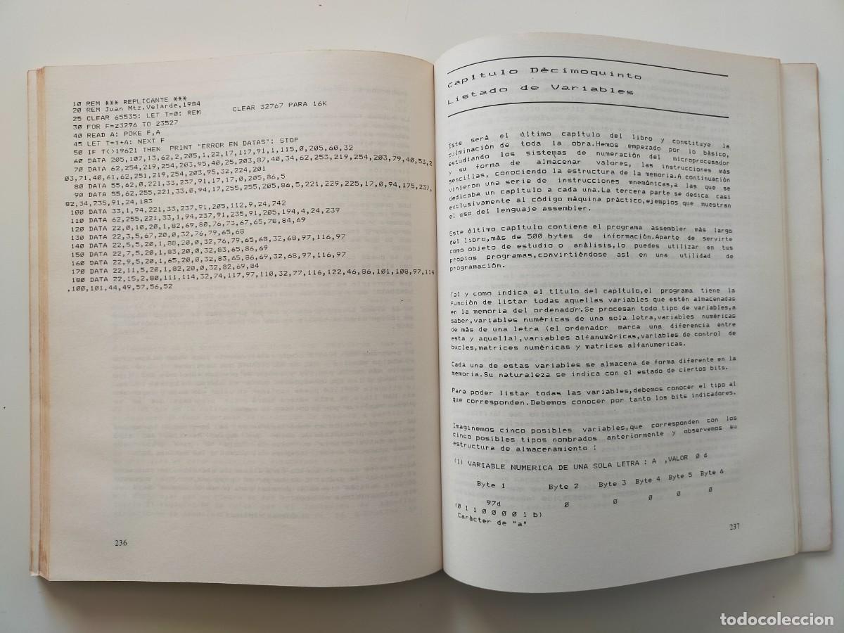 Libros de segunda mano: EL LIBRO DE CODIGO MAQUINA DEL SPECTRUM - Juan Martinez Velarde - Editorial PARANINFO 1984 - Foto 8