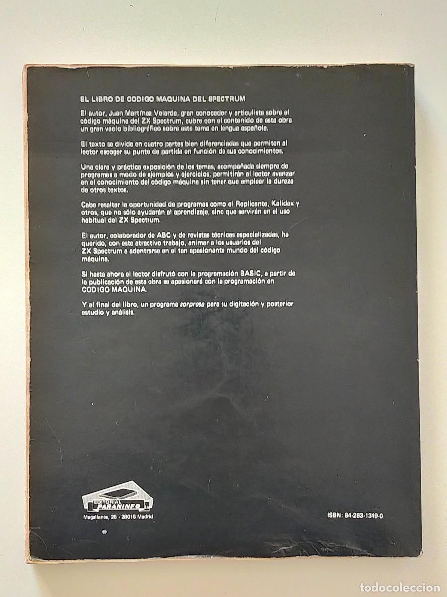 Libros de segunda mano: EL LIBRO DE CODIGO MAQUINA DEL SPECTRUM - Juan Martinez Velarde - Editorial PARANINFO 1984 - Foto 11