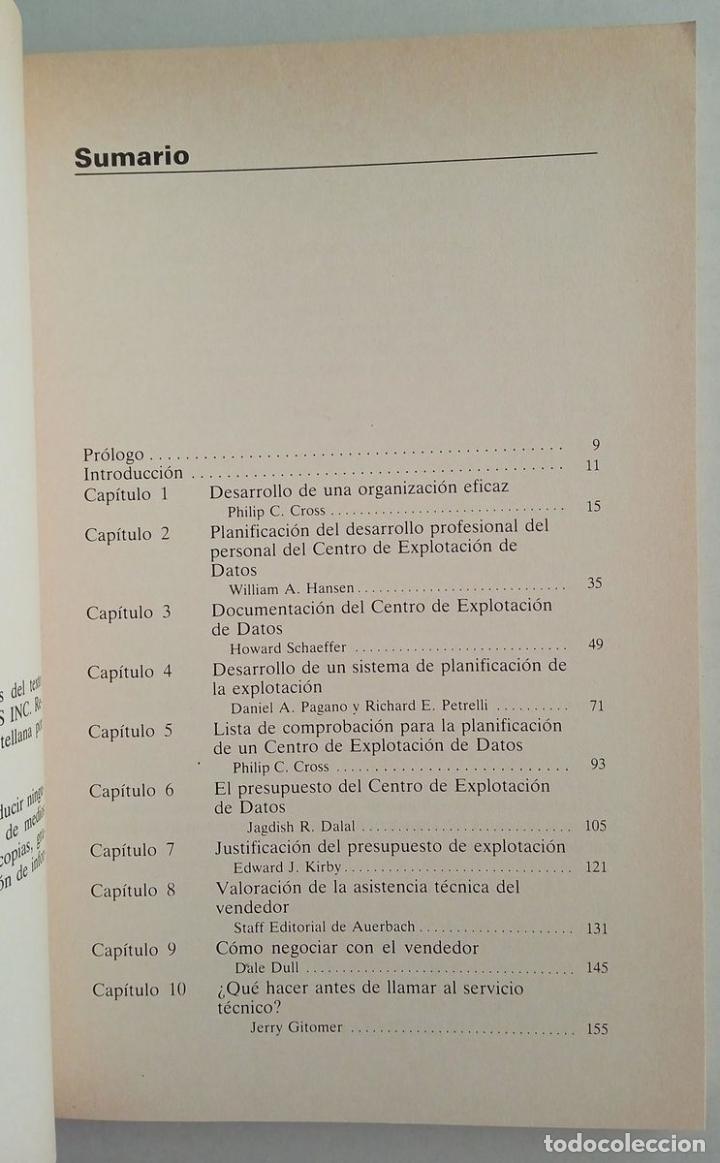Libros de segunda mano: GESTI&Oacute;N DE LAS OPERACIONES DEL CENTRO DE EXPLOTACI&Oacute;N DE DATOS. Gu&iacute;as pr&aacute;cticas CHIP-AUERBACH - Foto 3