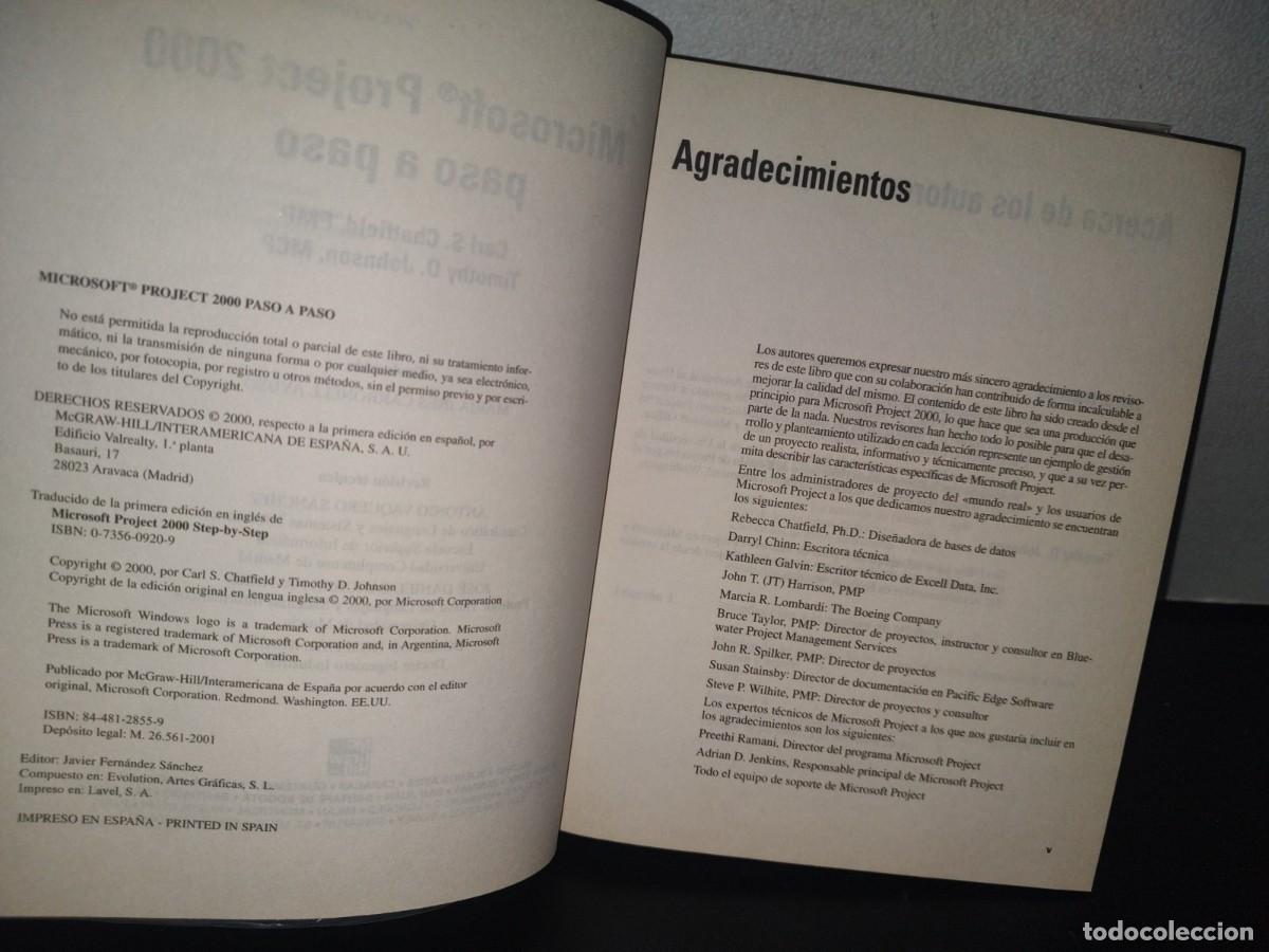 Libros de segunda mano: 132- MICROSOFT PROJECT 2000 PASO A PASO - CARL S. CHATFIELD PMP, TIMOTHY D. JOHNSON - Foto 6