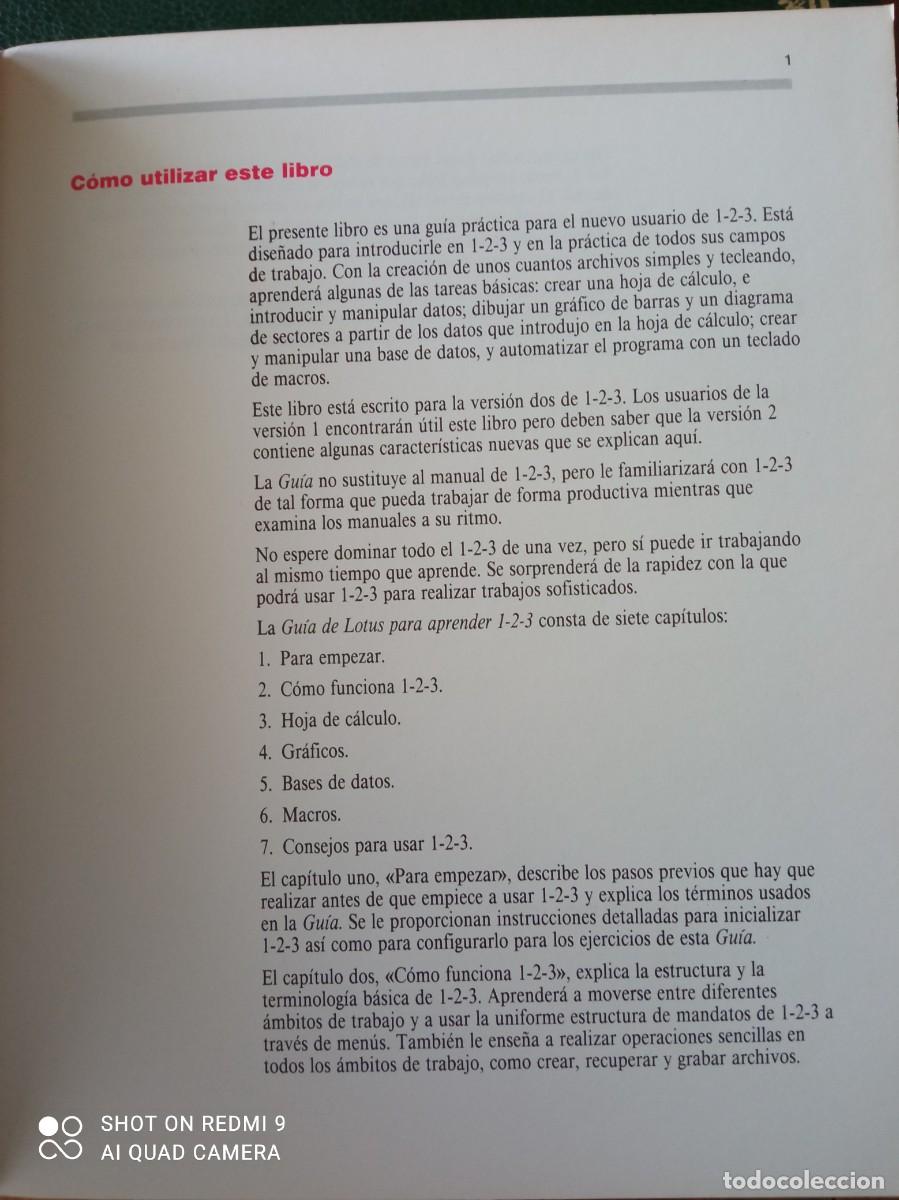Libros de segunda mano: LA GU&Iacute;A LOTUS PARA UTILIZAR 123 - Foto 3
