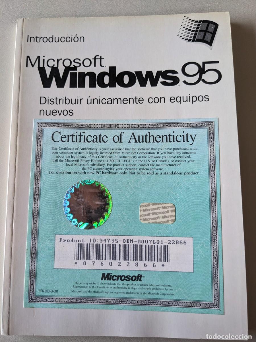Libros de segunda mano: INTRODUCCION MICROSOFT WINDOWS 95 CON CERTIFICADO DE AUTENTICIDAD - Foto 1