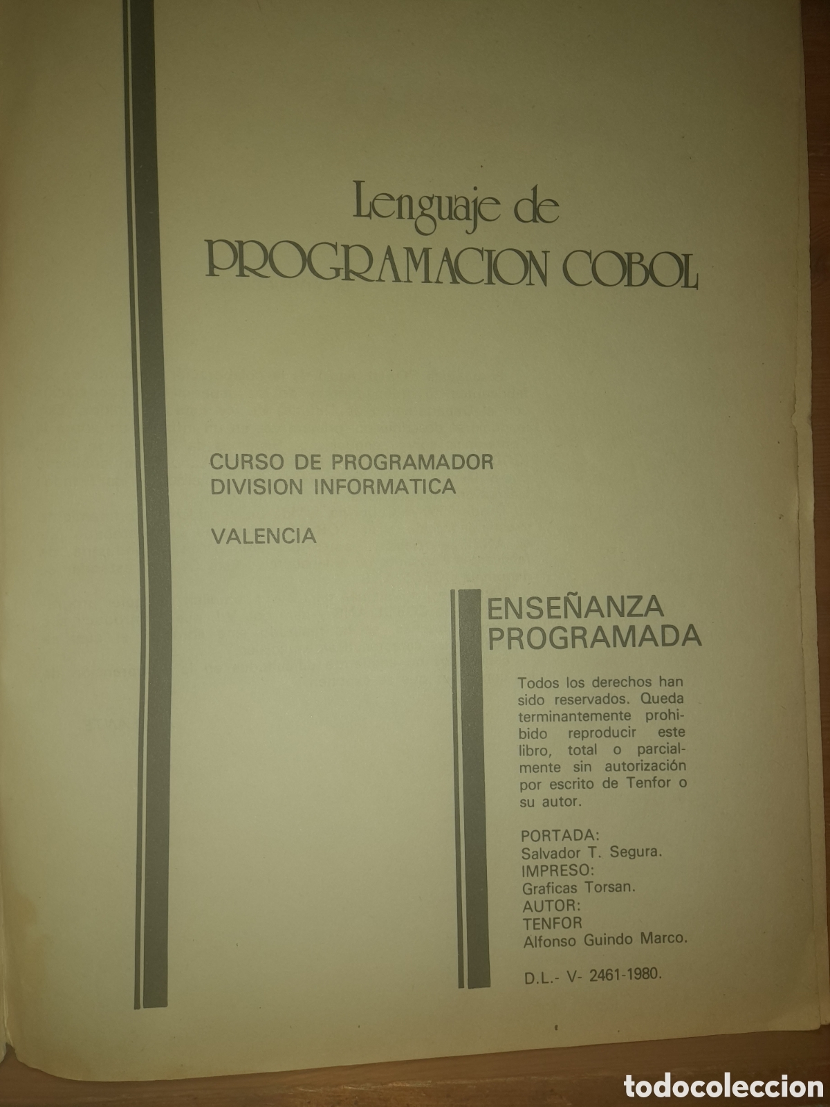 Libros de segunda mano: LIBRO EJERCICIOS TENFOR DIVISION INFORMATICA PROGRAMADOR LENGUAJE COBOL UNICO ? 1980 - Foto 2