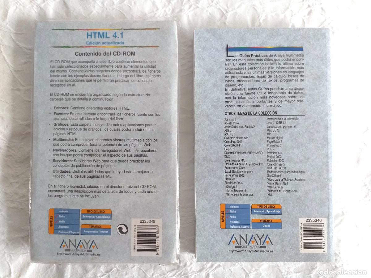 Libros de segunda mano: Libros Anaya Gu&iacute;a Pr&aacute;ctica para Usuarios y HTML 4.1 - Foto 2