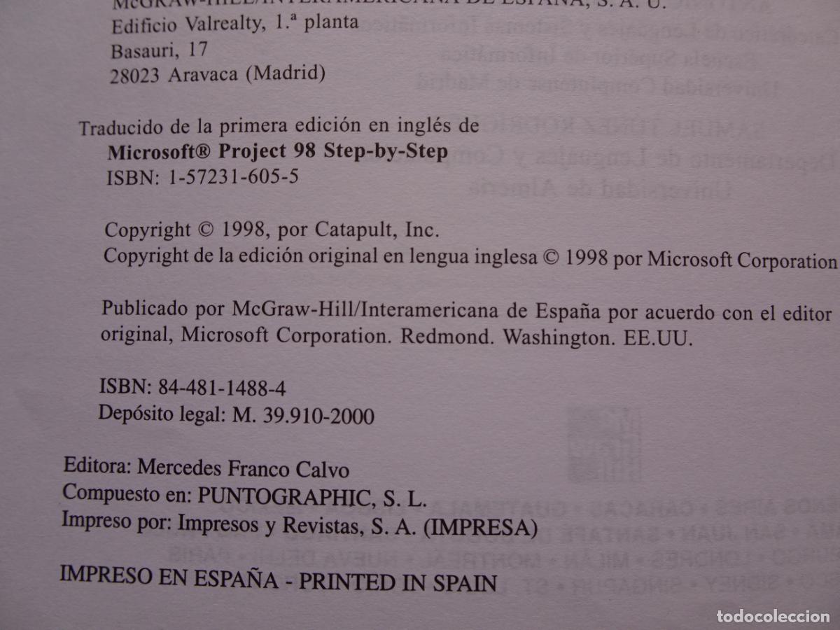Libros de segunda mano: microsoft project 98 paso a paso libro con cd-rom McGraw Hill 2000 - Foto 7