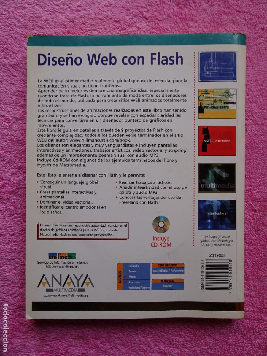 Libros de segunda mano: dise&ntilde;o web con flash 2000 hillman curtis editorial anaya contiene cd - Foto 12