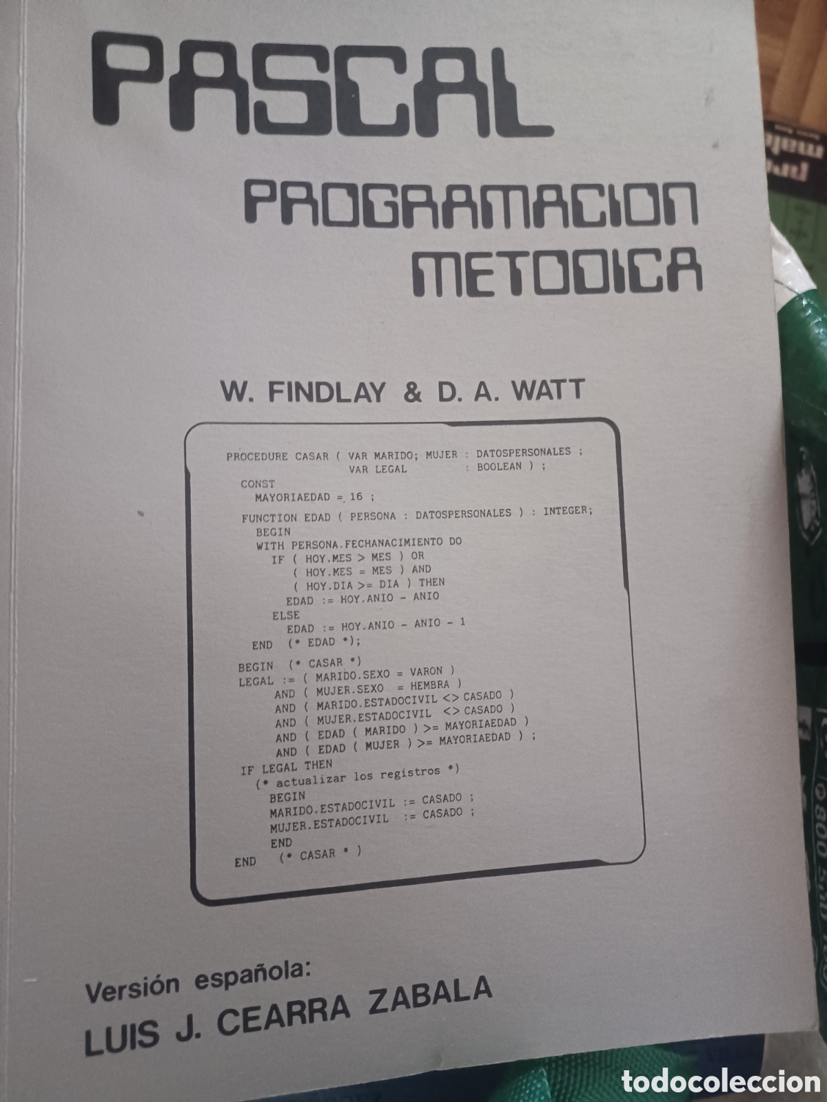 Libros de segunda mano: Barybook C56. . Pascal programaci&oacute;n met&oacute;dica w.Findlay & D.A.watt - Foto 1