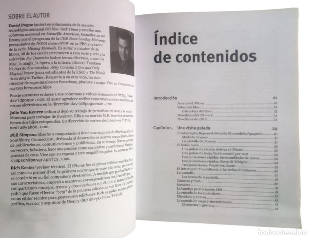 Libros de segunda mano: IPHONE 5 - &iexcl;EL MUNDO EN TUS MANOS! / DAVID POGUE. - Foto 5