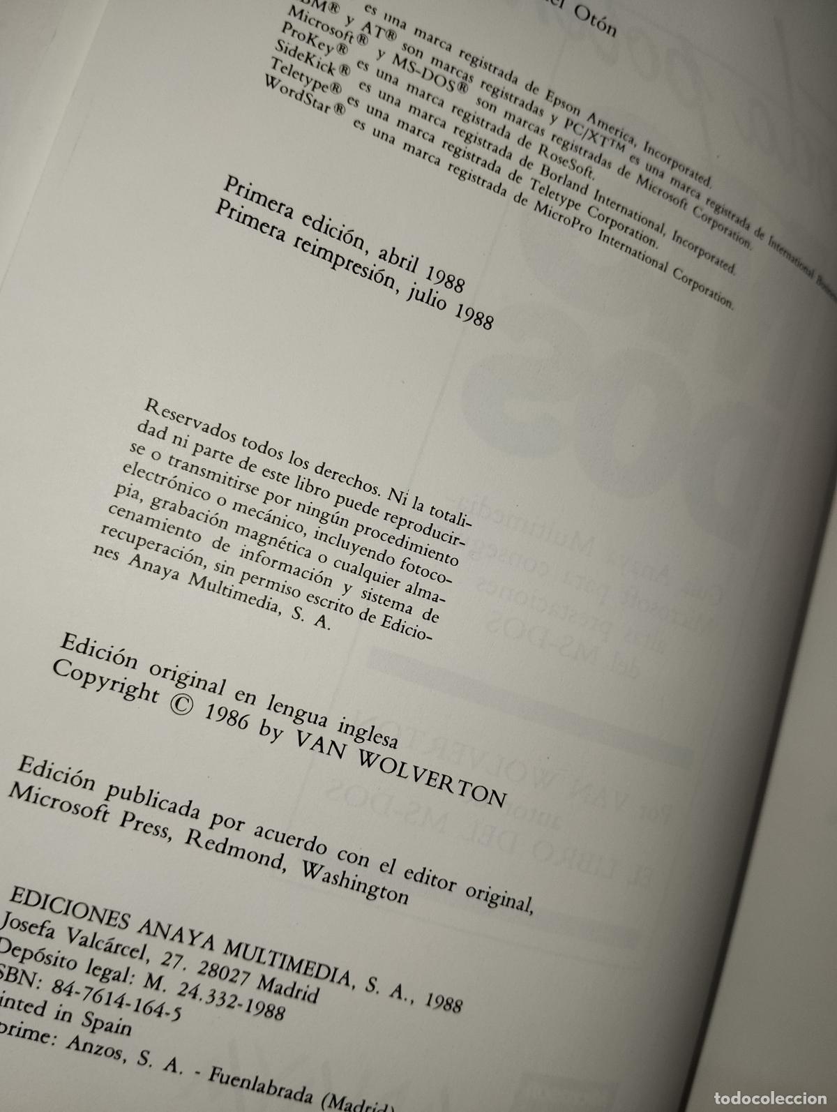 Libros de segunda mano: PONGASE EN MARCHA CON MS DOS 6 // ED ANAYA // INFORM&Aacute;TICA - Foto 2