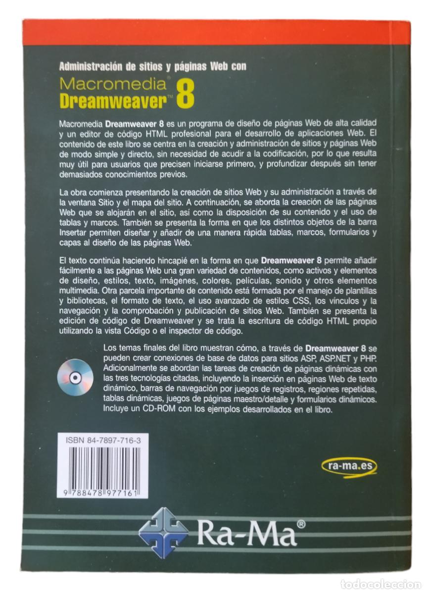 Libros de segunda mano: ADMINISTRACI&Oacute;N DE SITIOS Y P&Aacute;GINAS WEB CON MACROMEDIA DREAMWEAVER / C&Eacute;SAR PEREZ. SIN CD-ROM. - Foto 4