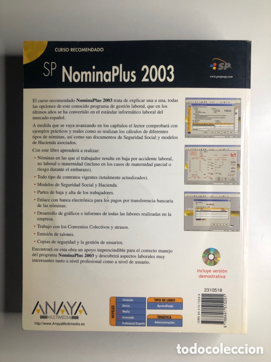 Libros de segunda mano: SP NOMINAPLUS 2003 ANAYA Incluye CD - Foto 2
