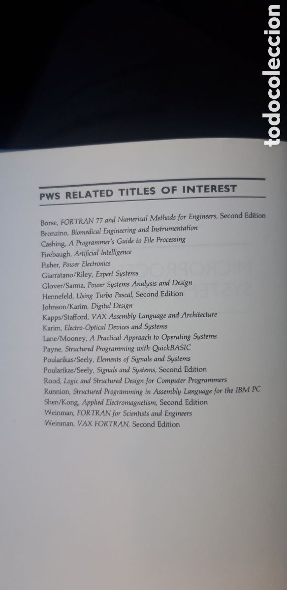 Libros de segunda mano: MICROPROCESSOR SYSTEM DESIGN, HARDWARE, SOFTWARE AND INTERFACING.6800. ALAN CLEMENTS 1992 - Foto 8