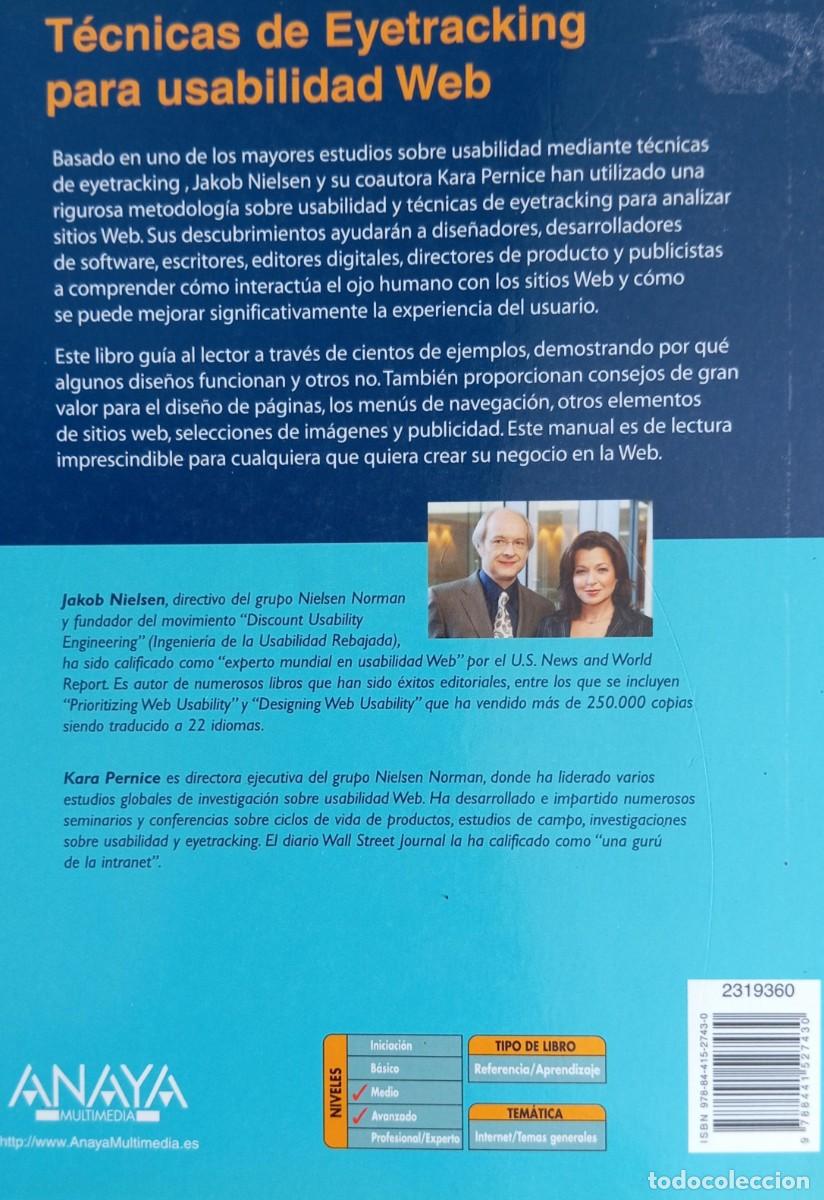 Libros de segunda mano: TECNICAS DE EYETRACKING PARA USABILIDAD WEB - JAKOB NIELSEN - Foto 5