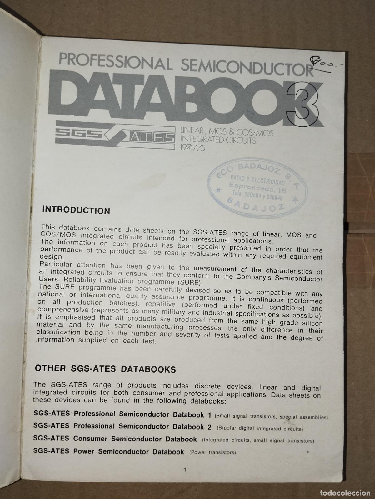 Libros de segunda mano: PROFESSIONAL SEMICONDUCTOR DATABOOK 1974/75 - Foto 2