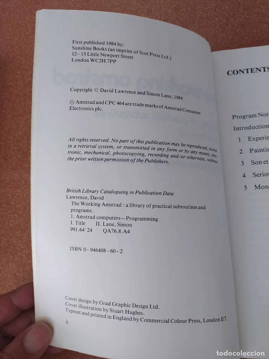Libros de segunda mano: LIBRO THE WORKING AMSTRAD DAVID LAWRENCE & SIMON LANE USADO - Foto 2