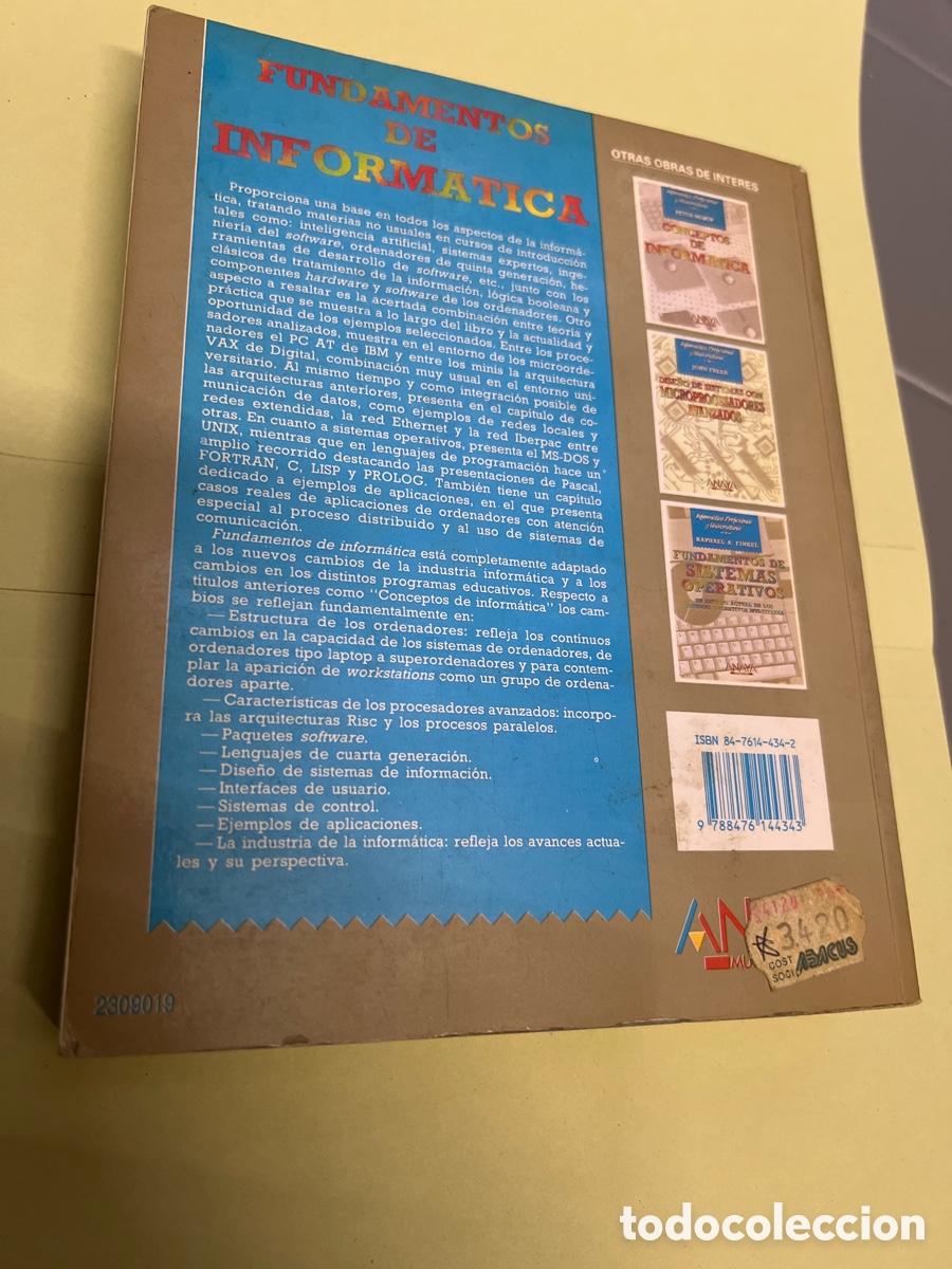 Libros de segunda mano: T2/A3/35. FUNDAMENTOS DE INFORMATICA. PETER BISHOP. ANAYA 1992. - Foto 2