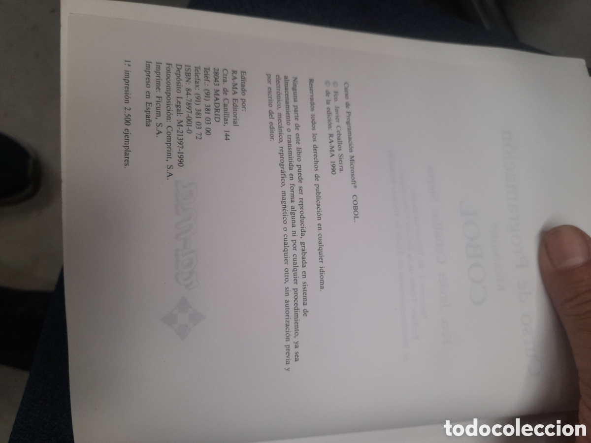 Libros de segunda mano: Curso de programaci&oacute;n Microsoft, Cobol, 1 impresi&oacute;n de 2500 ejemplares - Foto 4