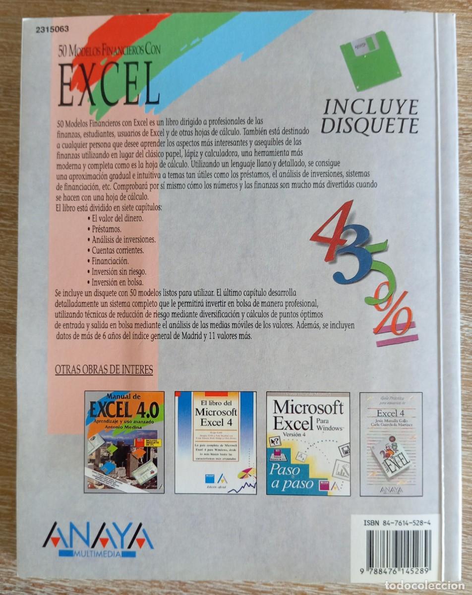Libros de segunda mano: 50 MODELOS FINANCIEROS CON EXCEL - ANTONIO MEDINA - Foto 3
