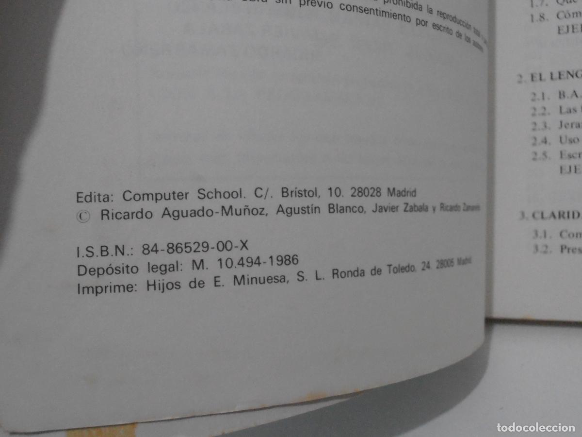 Libros de segunda mano: LIBRO DE TEXTO, BASIC BASICO, CURSO DE PROGRAMACION, 1986 - Foto 2