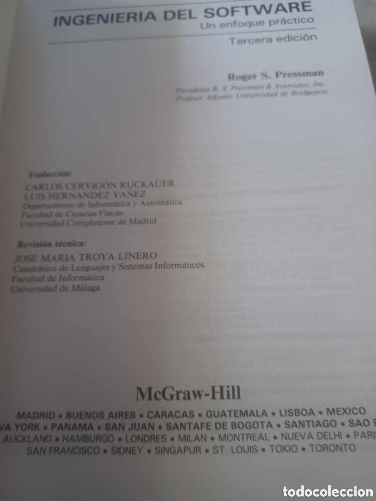 Libros de segunda mano: Barybook C45. Ingenier&iacute;a del software un enfoque pr&aacute;ctico Roger s Pressman - Foto 4