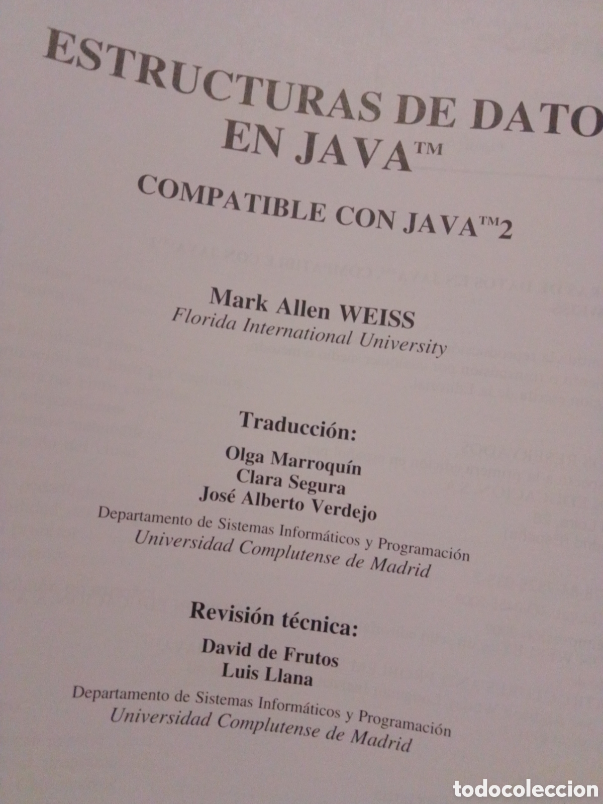 Libros de segunda mano: Estructuras de datos en Java Marl Allen - Foto 3
