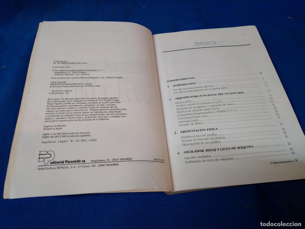 Libros de segunda mano: MICROCONTROLADORES 8051 y 8052 - BERNARD ODANT -PARANINFO 1995 - Foto 2