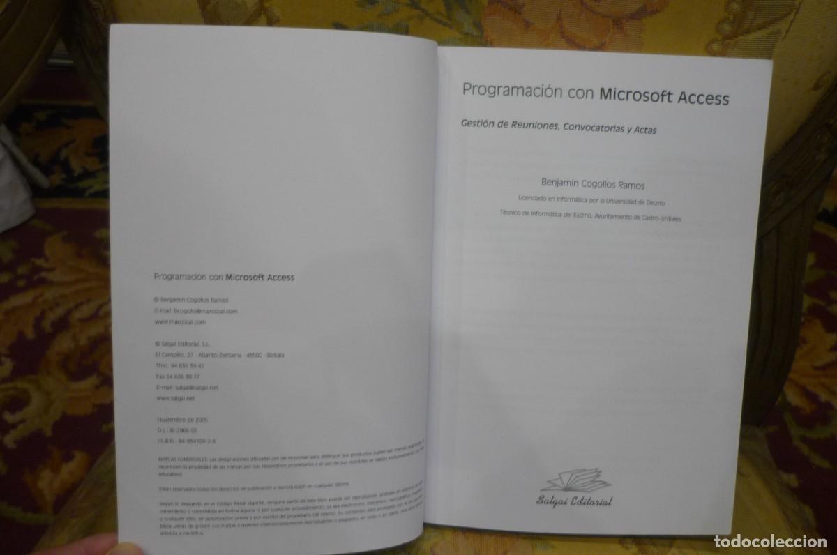 Libros de segunda mano: PROGRAMACI&Oacute;N CON MICROSOFT ACCES. GESTI&Oacute;N DE REUNIONES, CONVOCATORIAS Y ACTAS, DE BENJAM&Iacute;N COGOLLOS. - Foto 5