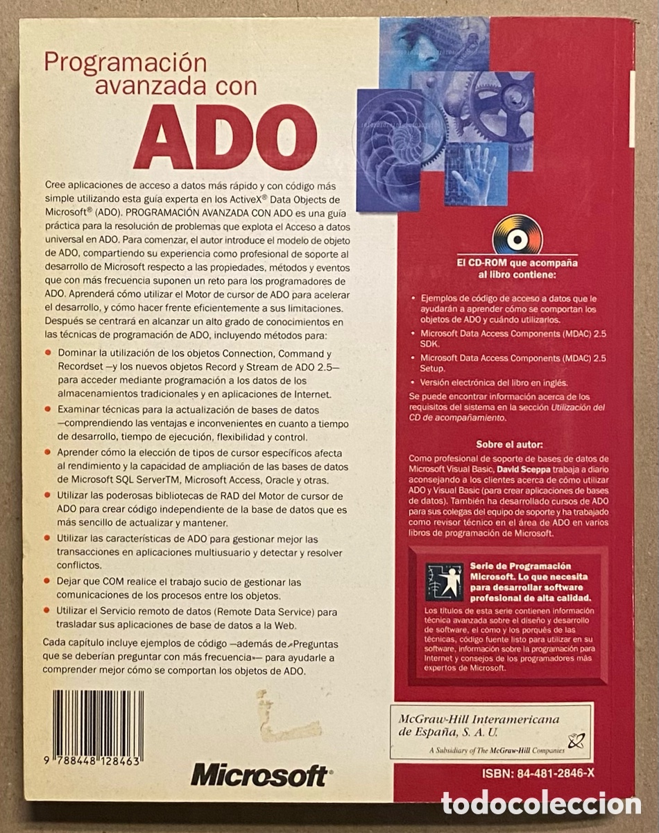 Libros de segunda mano: PROGRAMACI&Oacute;N AVANZADA CON ADO. DAVID SCEPPA. MCGRAWHILL MICROSOFT 2000. INCLUYE CD-ROM. - Foto 9