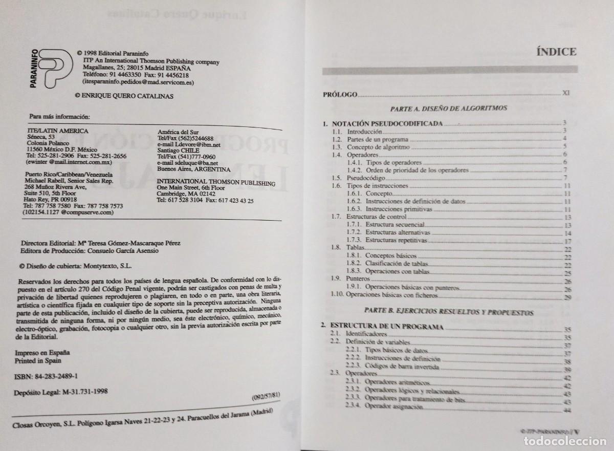 Libros de segunda mano: PROGRAMACI&Oacute;N EN LENGUAJE C - EJERCICIOS Y PROBLEMAS / ENRIQUE QUERO. 1&ordf; EDICI&Oacute;N. EXCELENTE ESTADO. - Foto 4