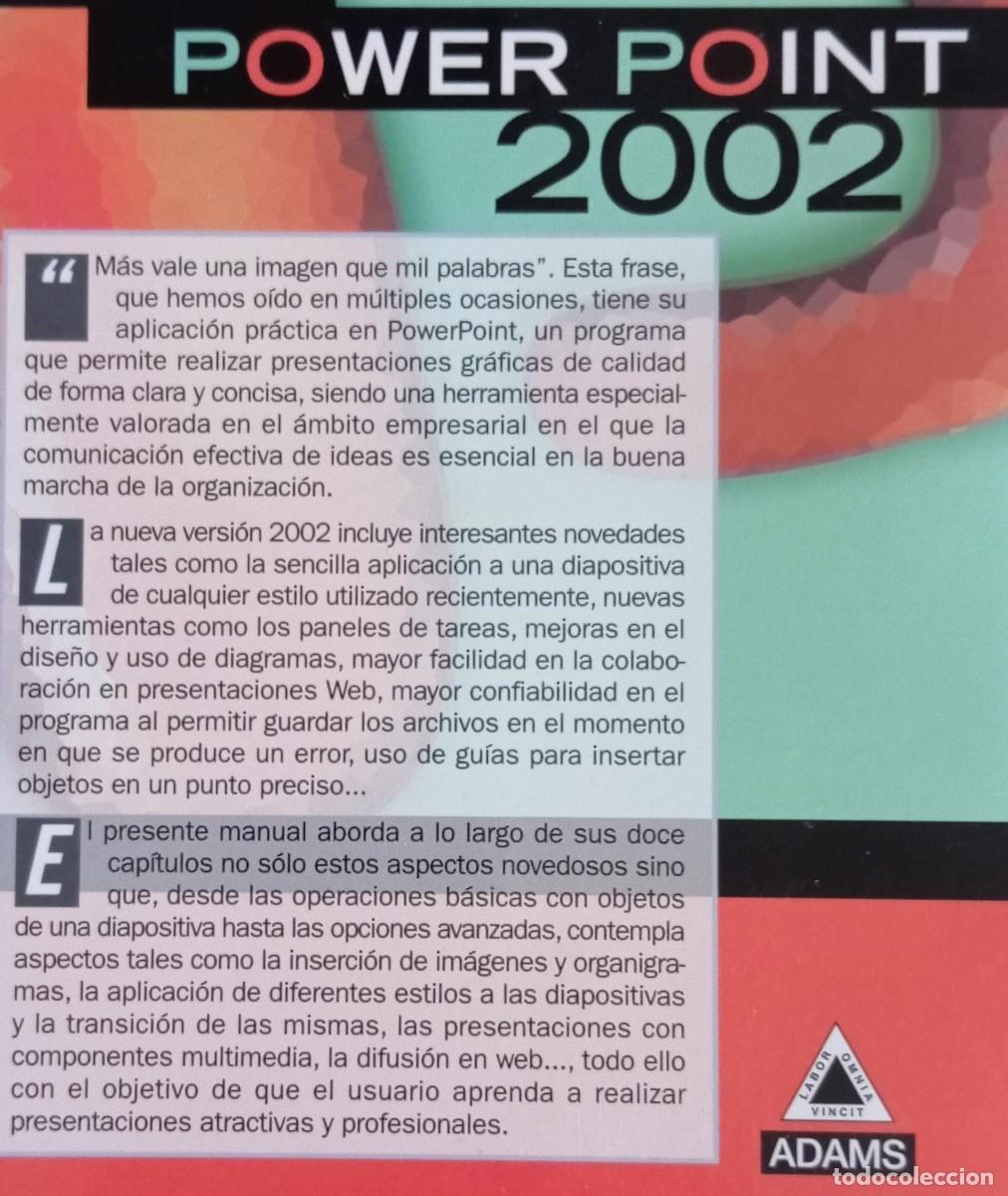 Libros de segunda mano: POWER POINT 2002 ADAMS - Foto 2