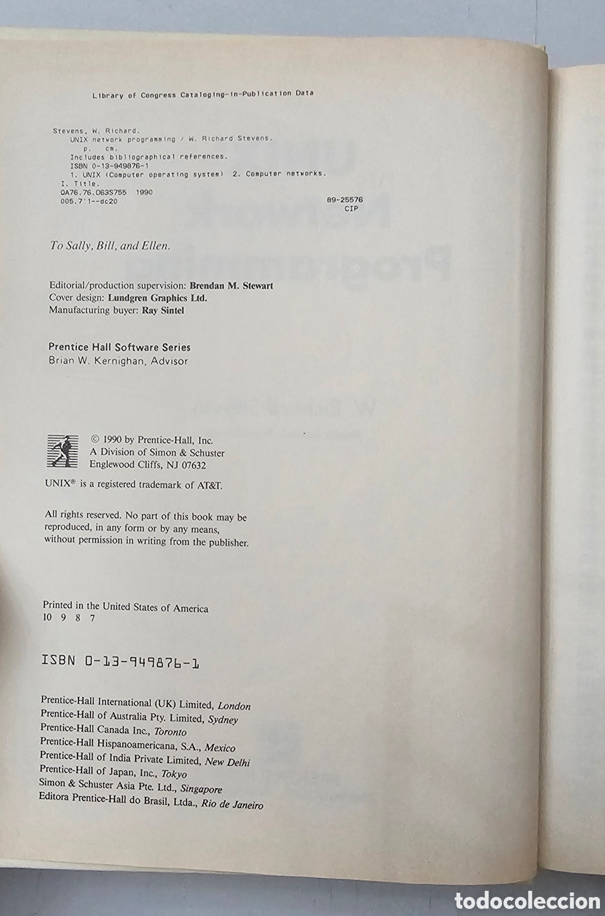 Libros de segunda mano: LIBRO UNIX NETWORK PROGRAMMING (USA - Prencite Hall - 1990) - Foto 7