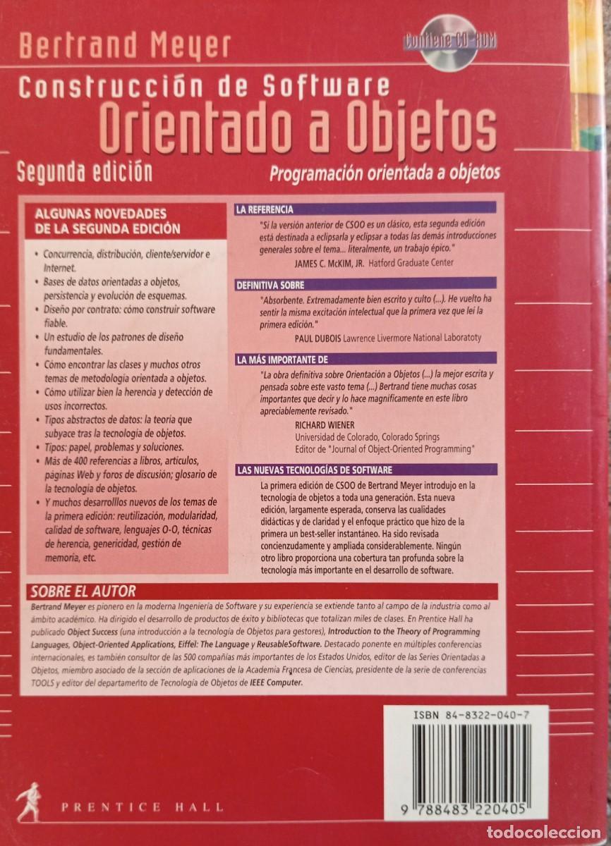 Libros de segunda mano: CONSTRUCCION DE SOFTWARE ORIENTADO A OBJETOS - BERTRAND MEYER - Foto 6