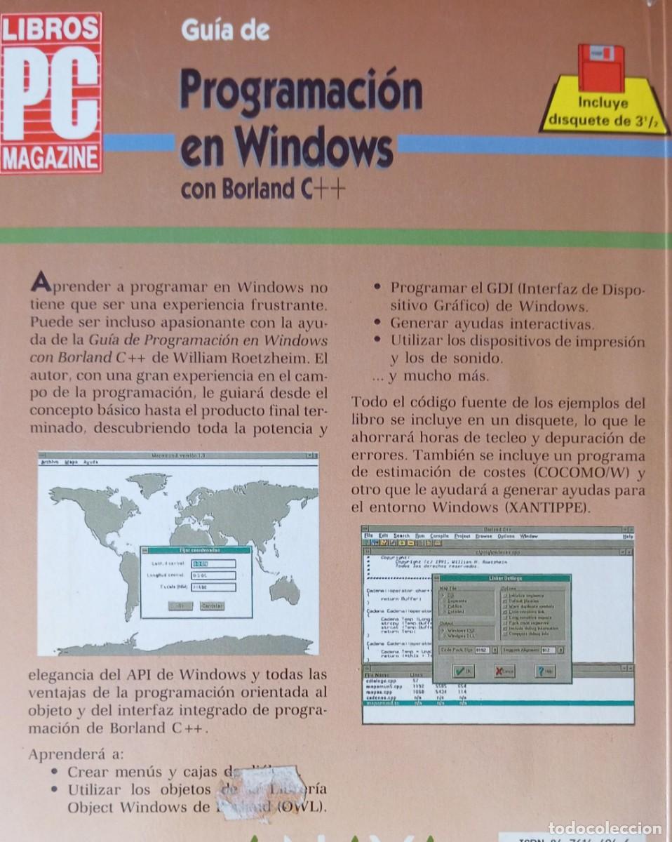 Libros de segunda mano: GUIA DE PROGRAMACION EN WINDOWS CON BORLAND C++ - ROETZHEIM - Foto 2