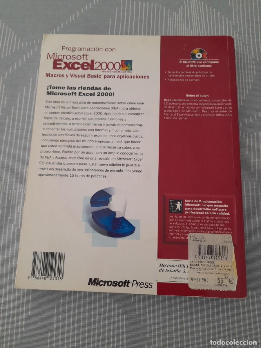 Libros de segunda mano: PROGRAMACI&Oacute;N CON MICROSOFT EXCEL 2000. MACROS Y VISUAL BASIC PARA APLICACIONES - Foto 2